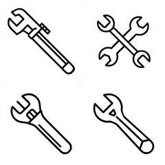 Wrench vector icon set
