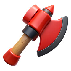 3D Rendered Cartoon Axe – Stylized Battle Axe Illustration

