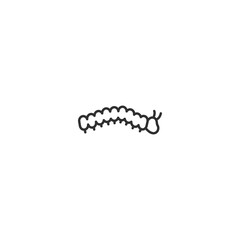 Simple linear caterpillar icon for nature and insect themes.