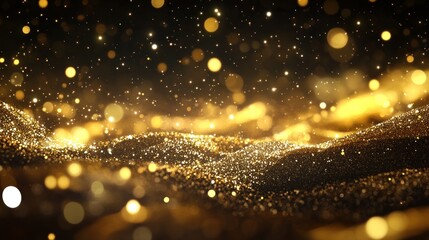 Obraz premium Golden Glitter Abstract Background: A Luxurious and Sparkling Digital Art