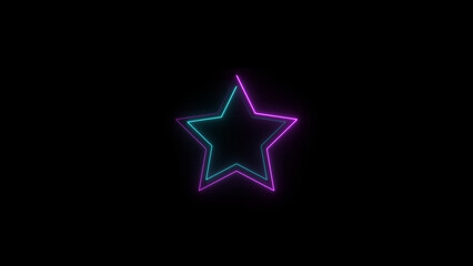 abstract neon purple and cyan color triangle icon illustration, on a black background, and 4k illustration.