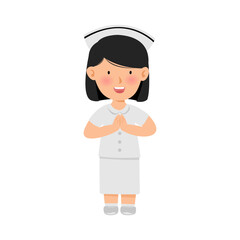 Thai nurse cartoon character. vector illustration