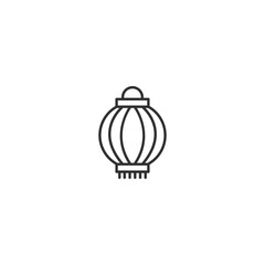 Simple linear chinese lantern icon for festive celebrations and design use.