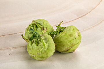 Raw fresh organic kohlrabi cabbage
