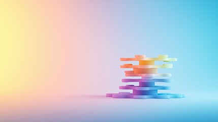 Colourful Silhouette Group Unity Puzzle pieces forming a colorful silhouette, symbolizing unity and collaboration, gradient background