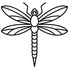 Minimalist Sea Dragonfly Line Art