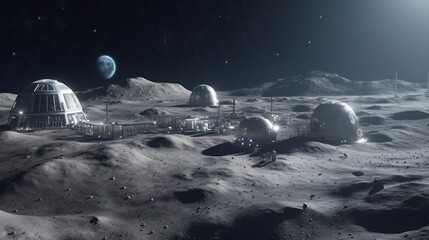 Lunar Colony Futuristic Habitation on the Moon's Surface