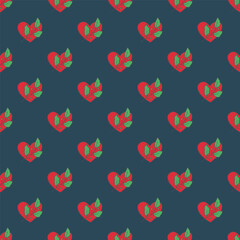 Seamless pattern with hand drawn heart doodle for decorative print, wrapping paper, greeting cards and fabric