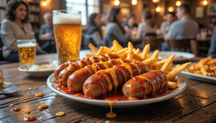 Grilled Wurst with Mustard and Beer