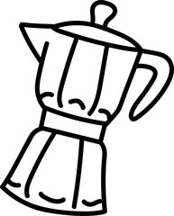 Hand Drawn Line Moka Pot
