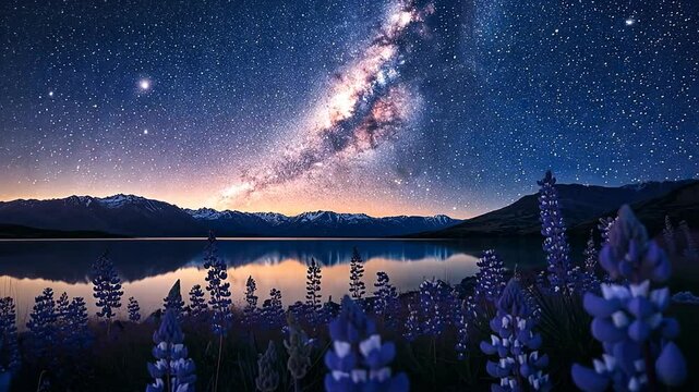 lake tekapo night sky video new zealand landscape