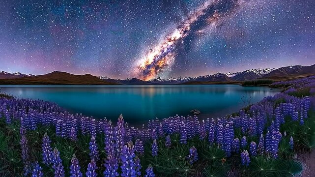 lake tekapo night sky video new zealand landscape