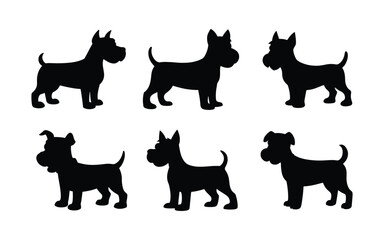 dog silhouettes, Dog Breeds Silhouette Set