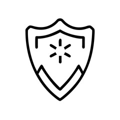 Icon depicting a shield with a star symbol  