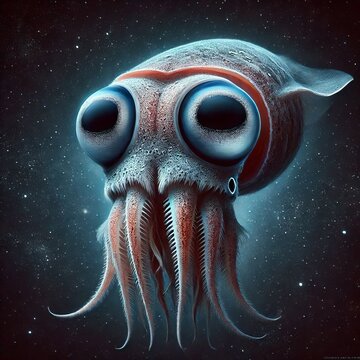 Deep Sea Vampire Squid Vampyroteuthis infernalis A small cephalo