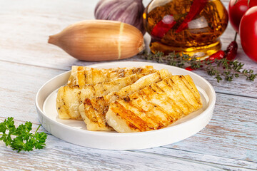 Greek traditional grilled halloumi cheese
