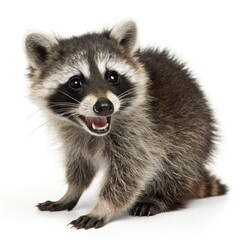 Obraz premium Raccoon with white background