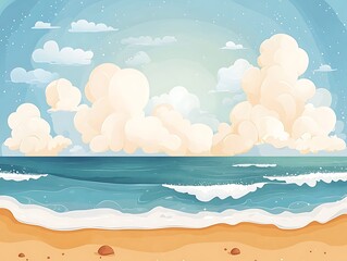 Sunny Beach Ocean Landscape.