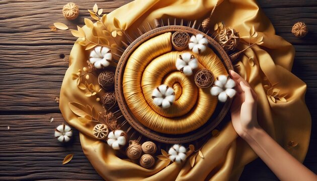 Muga Cotton A golden cotton fabric from Assam known for its dura