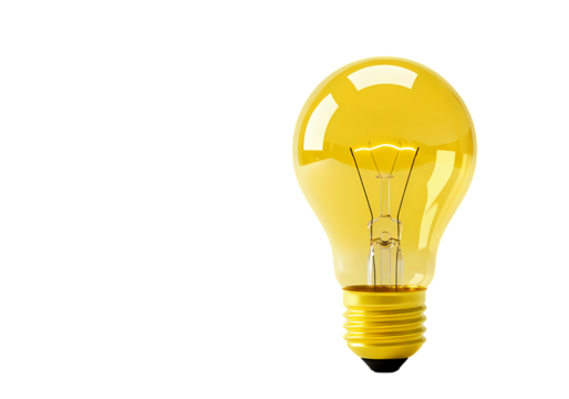 Glowing Light Bulb  Idea Innovation Inspiration isolated on transparent background