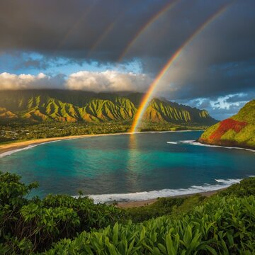 rainbow over the sea