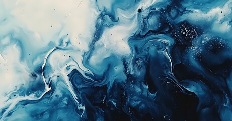 Fototapeta premium Abstract Water Flow: Dive into a world of fluidity with this abstract image, where swirling blues and whites blend to create a sense of movement and depth, capturing the serene beauty of water