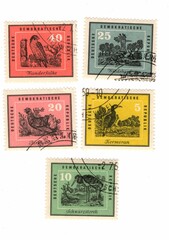Fototapeta premium A set of vintage postage stamps from Germany.