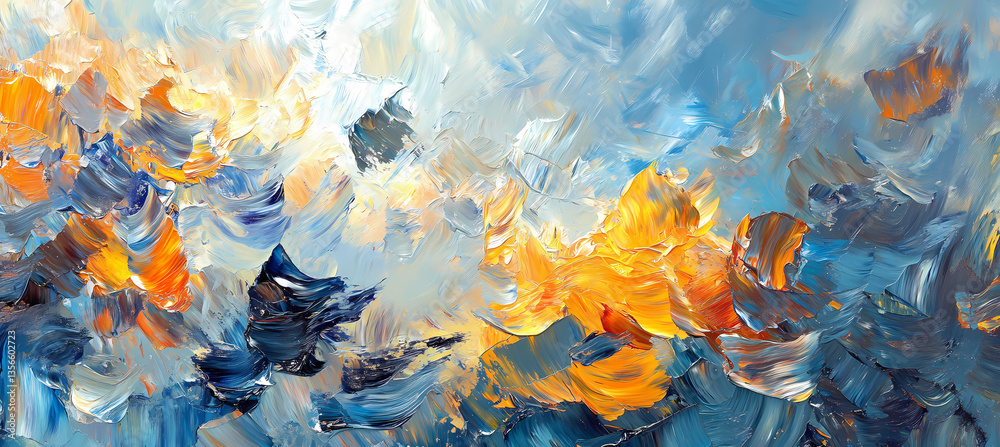 Fototapete brushstroke sky: capturing the dance of colors across the vast canvas of the sky, this artwork prese
