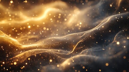 Ethereal gold dust abstract elegant backdrop glittery artistic shimmer and dreamy light pattern
