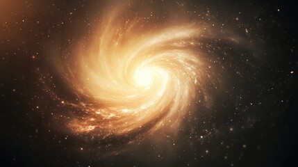 Obraz premium Ethereal nebula spiral arms in cosmic golden hour vibrant stellar cluster dynamic galaxy formation luminous