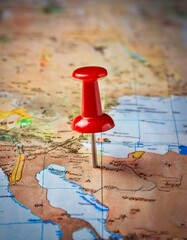 Pin on a landscape map