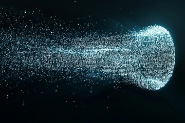 Natural Language to Code Transformation: A visual where a text bubble filled with plain language dissolves into streams of code. 