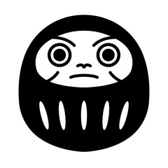 Fototapeta premium Simple Daruma silhouette icon. Vector.