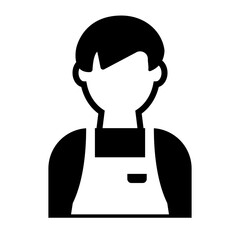 Shop staff silhouette icon. Vector.