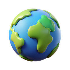Cartoon  globe on white background.