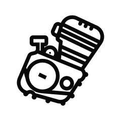engine motorbike vector icon outline. motorcycle icon theme