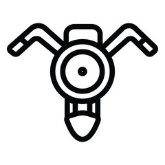 motorcycle steering vector icon outline. motorcycle icon theme