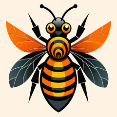vector illustration of a wasp