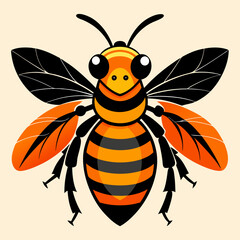 vector illustration of cartoon bee