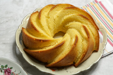 Easy Orange Pound Cake Drizzled with candied sweet orange peel	