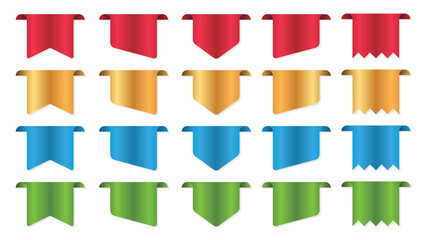 Ribbon set. Ribbons collection. Red ribbons. Vector ribbon