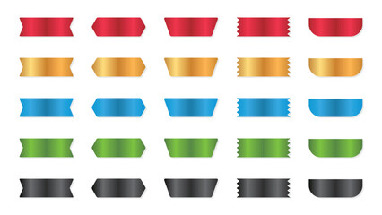 Ribbon set. Ribbons collection. Red ribbons. Vector ribbon