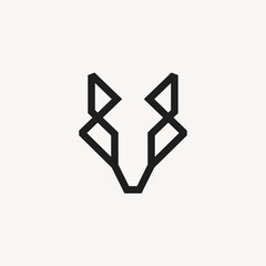 Wolf head minimalist geometric logo vector.