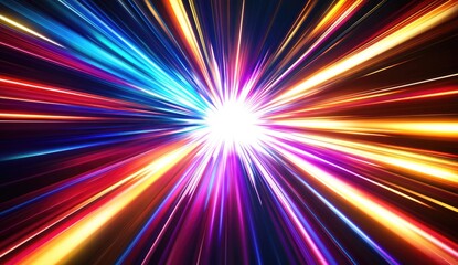 Vibrant light rays exploding outward