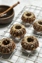 Delicious classic chocolate almond kouglof	