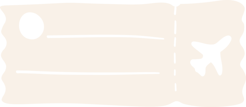 Illustration of Travel Ticket with Airplane Icon
