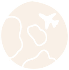 Stylized Illustration of Earth with Airplane