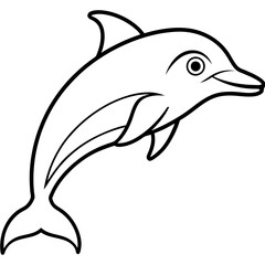 Obraz premium Smooth Dolphin Line Art Vector