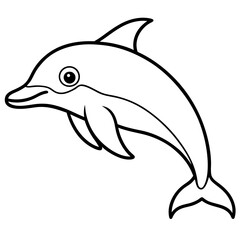 Smooth Dolphin Line Art Vector