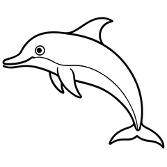 Smooth Dolphin Line Art Vector